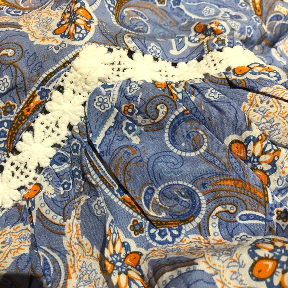 Boho Floral Lace Patchwork Tiered Ruffled V Neck Mini Dress - Picture 4 of 5